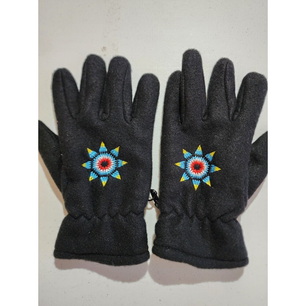 Black Soft 100% Polyester Gloves XL Outdoors Hiking Hunting Cold Weather Aztec